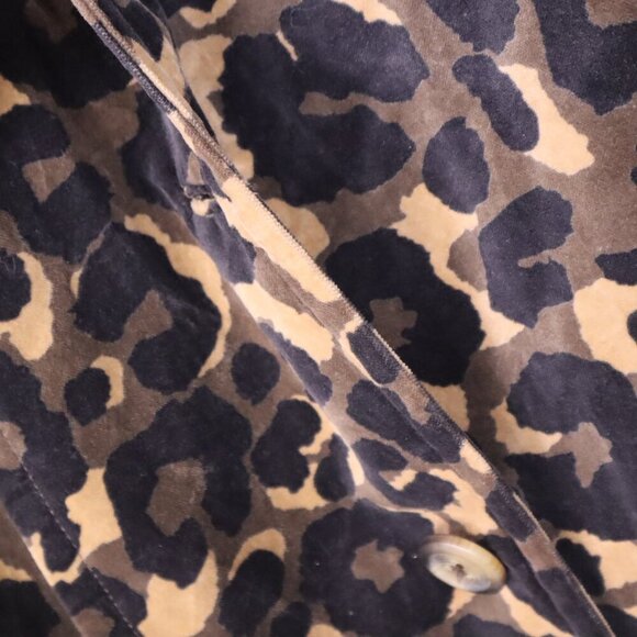 LEOPARD VELVET COAT 12R Boden Brown Tan Fall Winter Neutral Dressy Classic Long - Picture 4 of 11